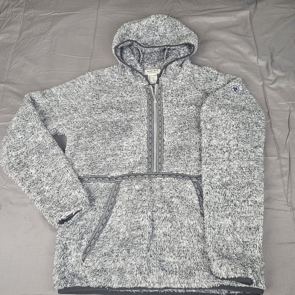 Ariat Womens Lurex Berber 1/2 Zip Hoodie Pullover Metallic Sparkle Sold Out Sml